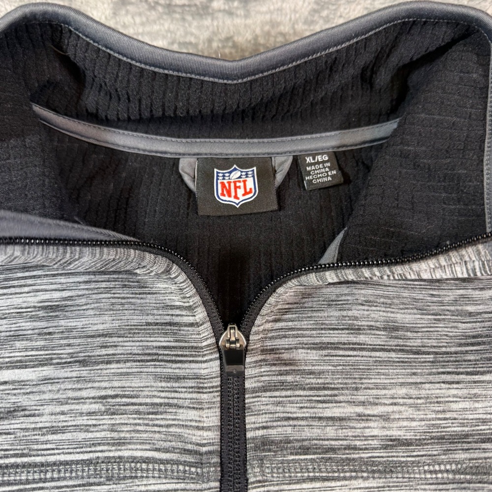 NFL Green Bay Packers Mens XL Quarter Zip Pullover Grey Space Dye Fleece Jacket - Picture 4 of 8